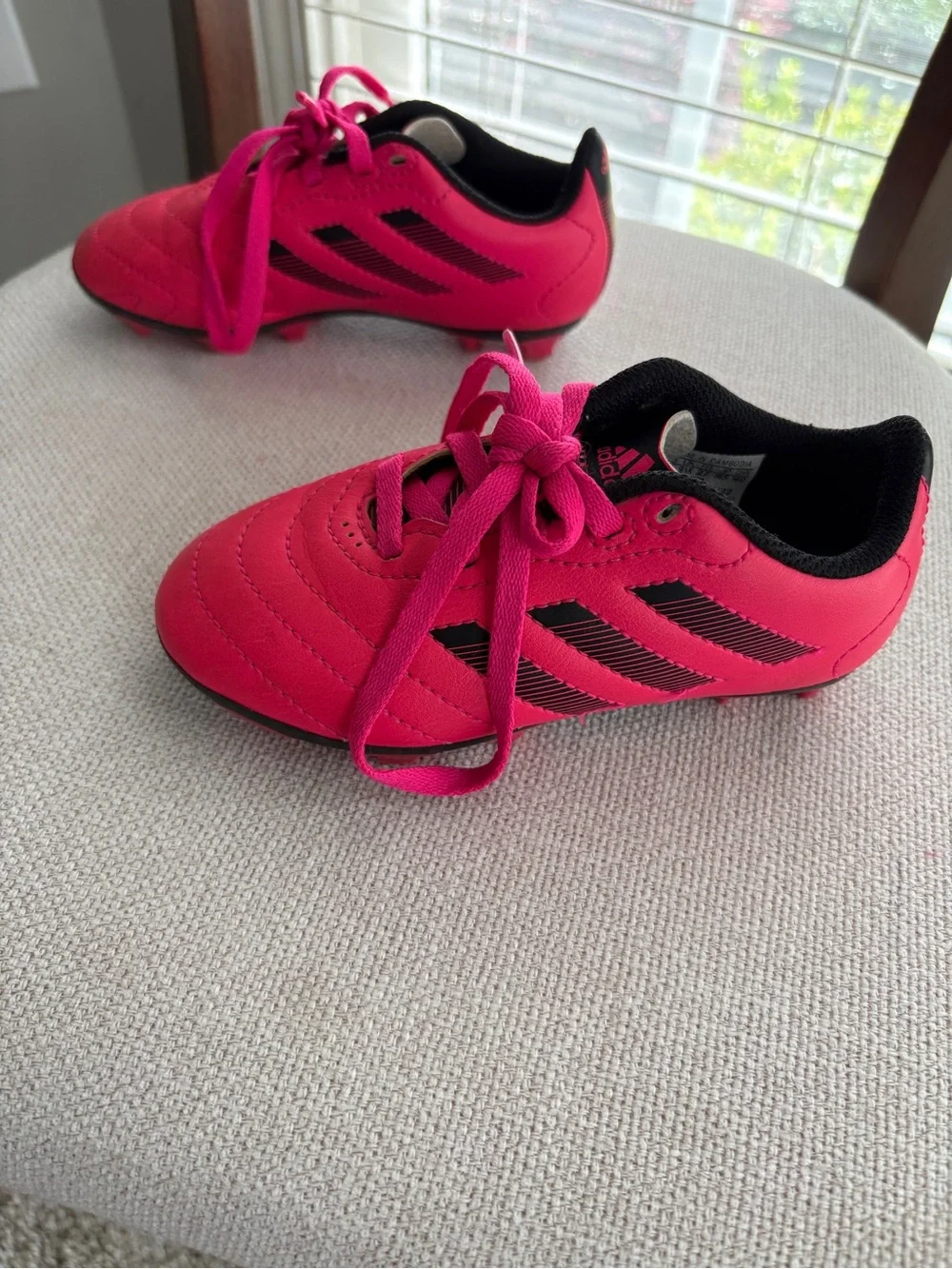 adidas Kids Soccer Cleats in Bright Pink and Black